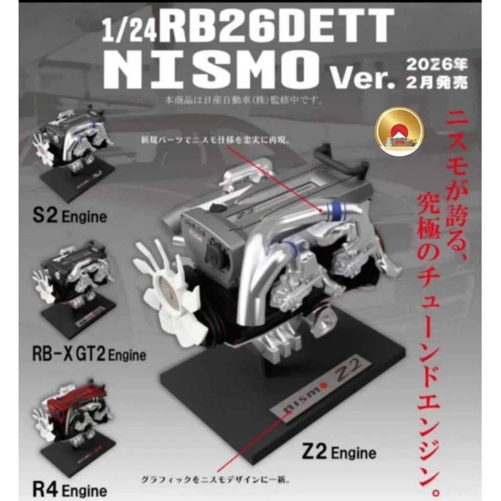 RB26DETT NISMO Engine 1/24 โมเดลเครื่องยนต์ Nissan Skyline GT-R Mini Engine Model (4 แบบ)