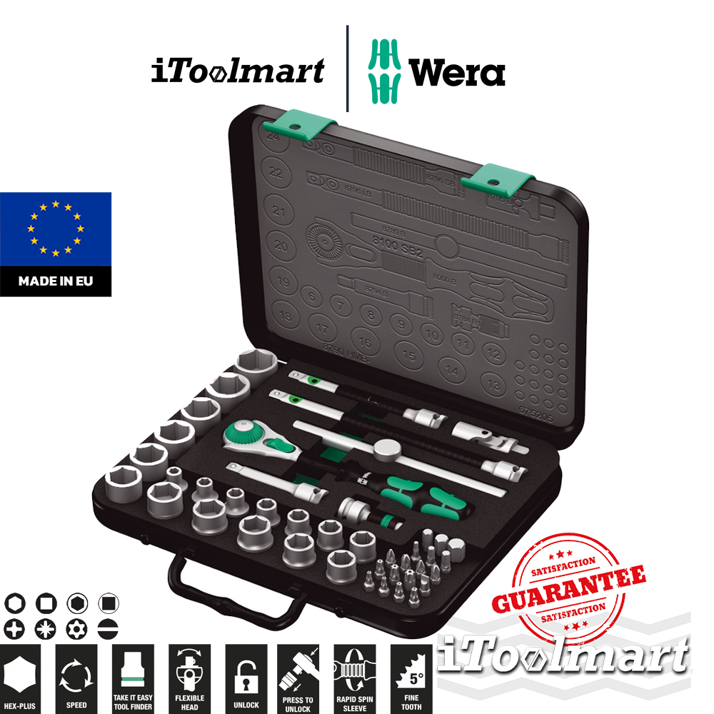 WERA ชุดประแจ Zyklop Speed 8100 SB 2 3/8 05003594001 ชุด 43 ชิ้น