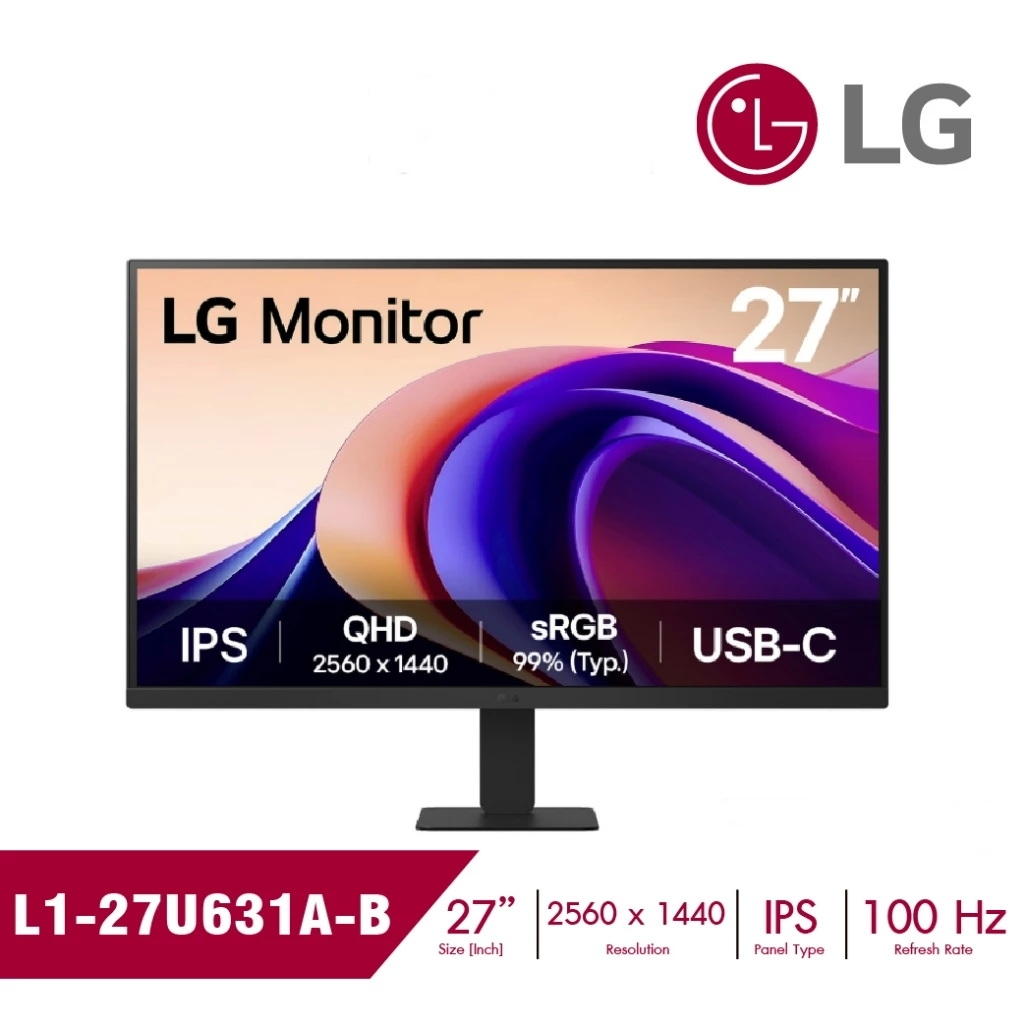 MONITOR (จอมอนิเตอร์) LG 27U631A-B - 27" INCH IPS 2K 100Hz USB-C