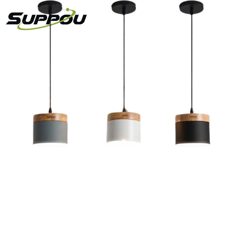 SUPPOU โคมไฟระย้าไม้สีมาการอง ใช้หลอด E27 สไตล์โมเดิร์น สำหรับร้านอาหาร บาร์ ห้องครัว ไฟห้องนอน โคมไฟ นอร์ดิกโมเดิร์