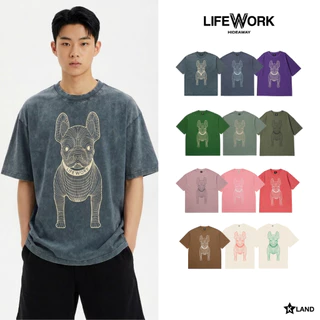 LIFEWORK RADOG BIG LOGO SERIES TEE SHORT SLEEVE T-SHIRT เสื้อไลฟ์เวิร์คหมาโปร่งโทนสีสวย แขนสั้น คอกลม (LWK24TS0006U)