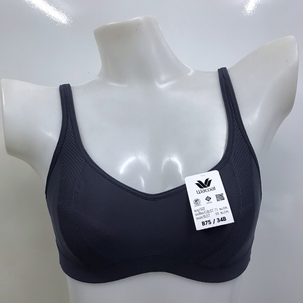 Wacoal Basic Bra ชุดชั้นใน ไม่มีโครง สีเทาอ่อน (Grey) รุ่น WB9M41 เสริมฟองบาง seamless ไร้ตะเข็บ วาโ