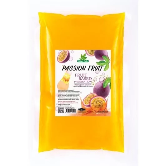 เนเจอร์เทส น้ำเสาวรส ถุงเติม น้ำเสาวรสเข้มข้น 40% ขนาด 1 กก. (Passion Fruit Fruit base preparation)