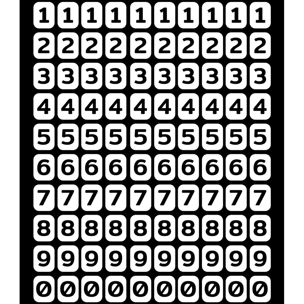 สติกเกอร์ตัวเลข 0-9 สำหรับแก้ไขตัวเลขป้ายต่างๆ