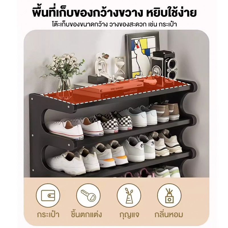 🌾ชั้นวางรองเท้า ชั้นวางรองเท้ากันน้ํา ชั้นวางรองเท้านอกบ้าน ทนทาน แข็งแรง ประหยัดพื้นที่ รับน้ำหนักได้เยอะ รูปที่ 4