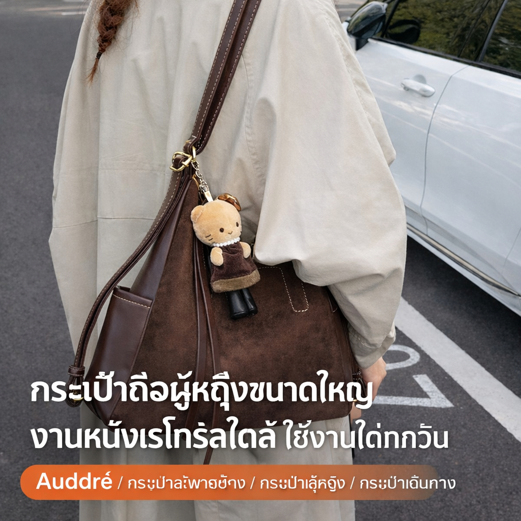 【2026 NEW】กระเป๋าท็อตสตรี หนังกลับ ทรงใหญ่ จุของได้มาก สวยหรู ใช้งานได้หลายโอกาส Tote bag ราคา ถูกที่สุด ดีลบีเคเค แกลเลอรีภาพที่ 4