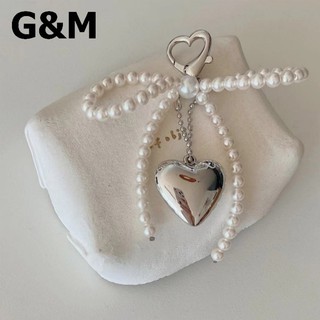 G&M,Gพวงกุญแจโบว์ จี้รูปหัวใจหวานและน่ารัก, ทันสมัย, เหมาะสำหรับกระเป๋าที่สวยงาม, ตกแต่งเครื่องประดับกุญแจ