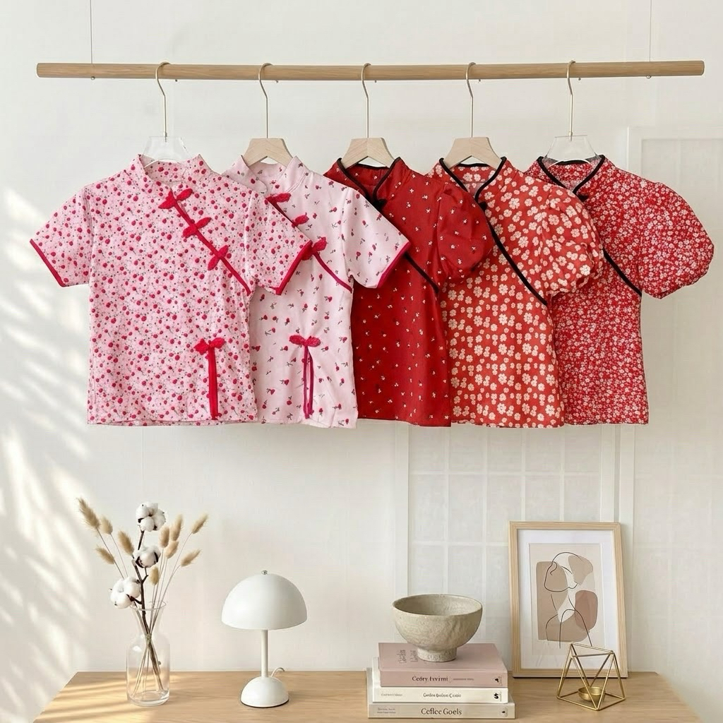❤️ Diiz’s ❤️ 🧧เสื้อ เสื้อสีแดง เสื้อสีมงคล ต้อนรับ ตรุษจีน กี่เพ้า ลายสวย