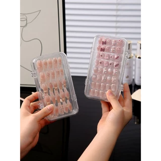 กล่องเก็บเล็บปลอม 3ชั้น สีใส กล่องเล็บปลอม กล่องโชว์ตัวอย่างลายเล็บ พกพาสะดวก