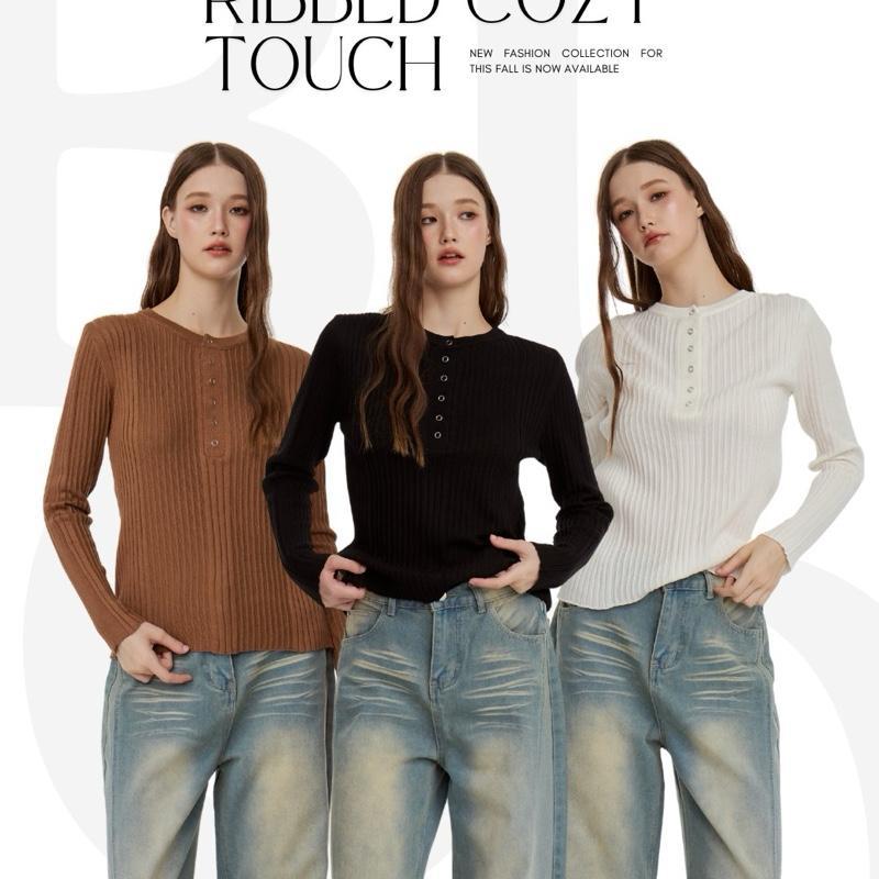 BCLS28 Ribbed Cozy Touch - เสื้อแขนยาวเนื้อผ้าไหมพรม