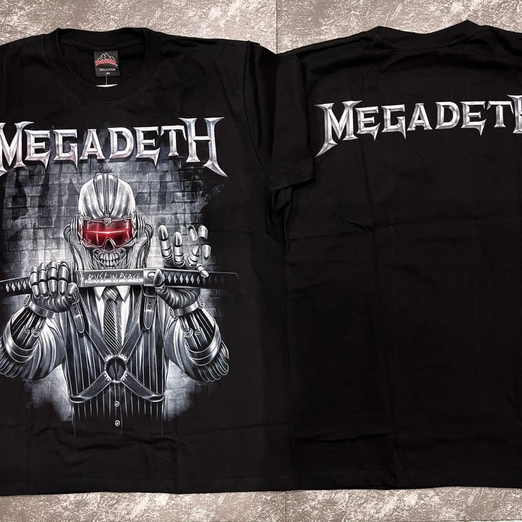 เสื้อยืดMegadethซามูไร(ป้ายRocktee เรืองแสง) ผ้าCotton100