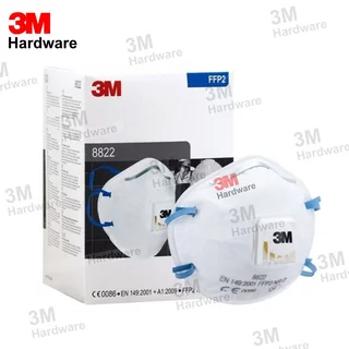 3M 8822 (ยกกล่อง 10 ชิ้น) มีวาล์ว หน้ากากสำหรับงานบัดกรี หลอมโลหะ FFP2 หน้ากากป้องกันฝุ่น และสารเคมี