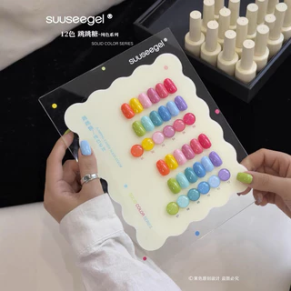 (PRE) 💗Suuseegel สีพื้นเนื้อเจลลี่ กึ่งไซรัป รุ่น Jumping Candy 12 สี ฟรีชาร์ท