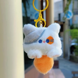 พร้อมส่ง Su241พวงกุญแจรูปแมว การ์ตูนสุดน่ารัก ขนนุ่มนิ่มหางยาว ห้อยกระเป๋า หลากหลายสไตล์