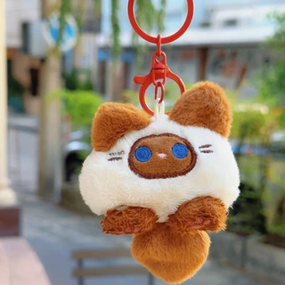 พร้อมส่ง Su241พวงกุญแจรูปแมว การ์ตูนสุดน่ารัก ขนนุ่มนิ่มหางยาว ห้อยกระเป๋า หลากหลายสไตล์