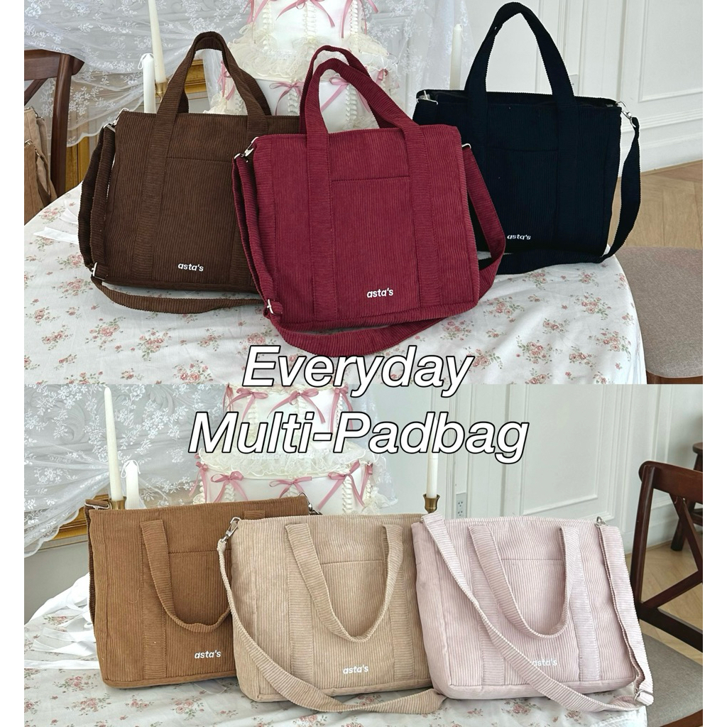 ❤️กระเป๋า ASTA'S EVERYDAY PADBAG ขนาดกลาง มีสายยาว ใส่ไอแพดได้ทุกรุ่น 🤎กระเป๋าผ้าลูกฟูก