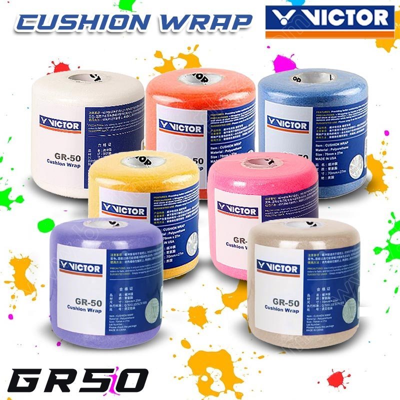 【 ของแท้ 💯% 】VICTOR Cushion Wrap  ช่วยเพิ่มความนุ่ม ลดแรงสะเทือน และปรับขนาดด้ามจับ (GR50)