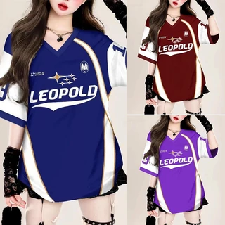 เสื้อยืดเบสบอลคนอ้วนไซส์ใหญ่สำหรับผู้หญิง oversize สกรีนลายเท่ สไตล์​เกาหลี เสื้อโอเวอร์ไซส์กีฬา ฮิปฮอป preppy style 3XL