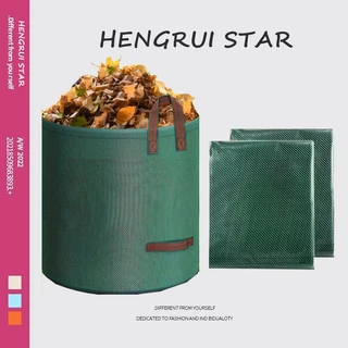 Hengrui Star 60-500L ถุงเก็บใบไม้ร่วง ถุงเก็บกิ่งไม้และใบไม้ ถุงใบสวน เก็บขยะโรงงานทำความสะอาดสวนสาธารณะ ถุงผ้า PP เบาพก