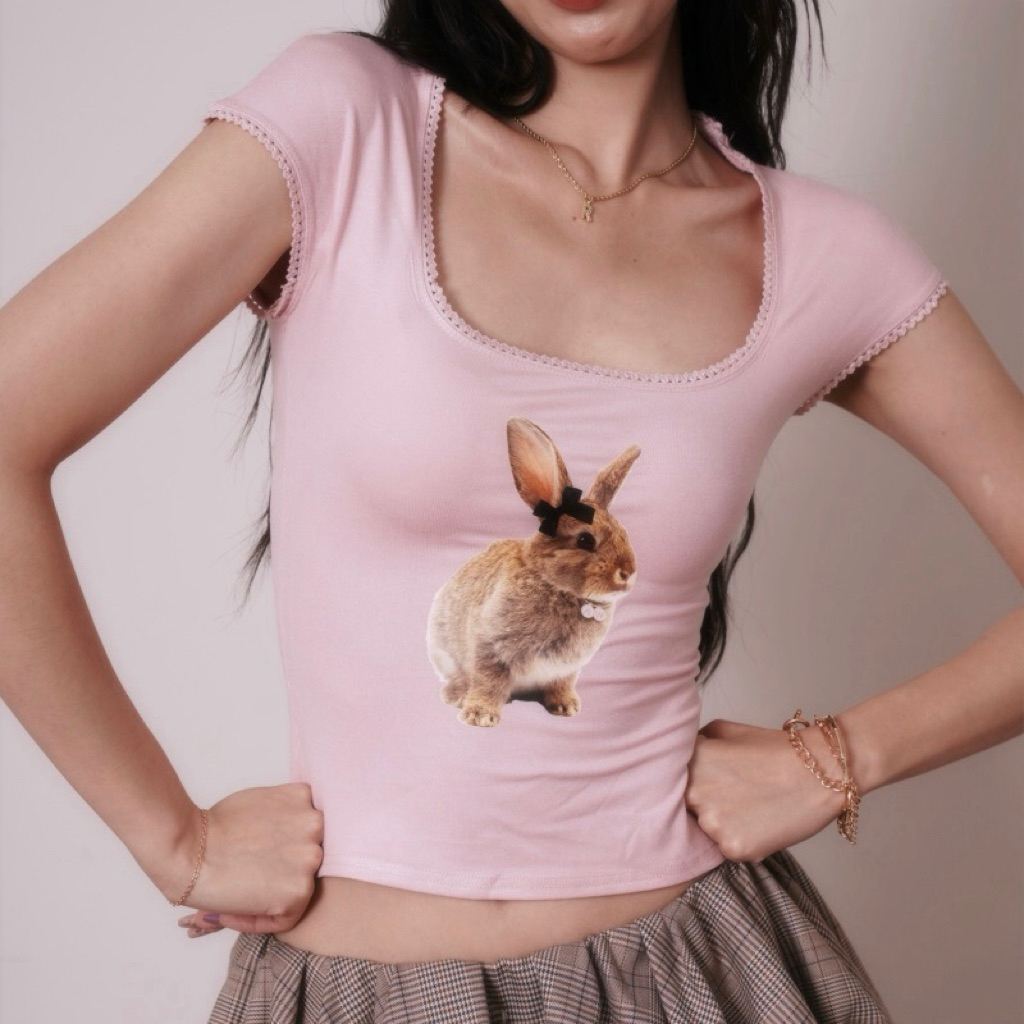 [พร้อมส่ง✅] ANGELWANG - Bunny Top (สี เบบี้พิ้งค์)
