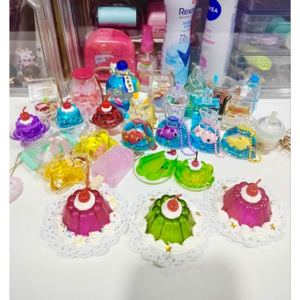 ❌SALEลดราคา❌พวงกุญแจเเจน้ำ งานญี่ปุ่นเเท้ พุดดิ้งตั้งโต๊ะงานญี่ปุ่นเเท้ 100%