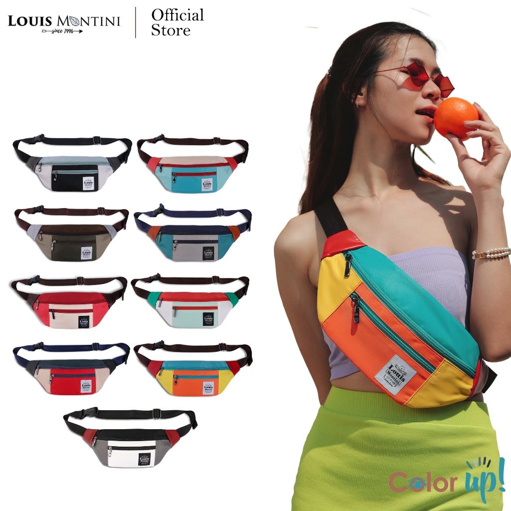 Louis Montini (Color Up) กระเป๋าคาดอก ผ้าไนล่อน Belt Bag BCG08