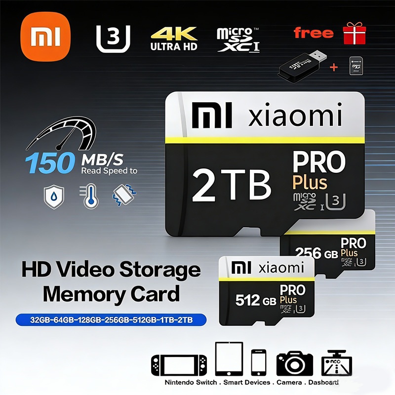 MI Memory Card Micro SD Card 1TB 512GB 256GB High Speed Class10 SD/TF Flash Card 128GB memory card for cctv