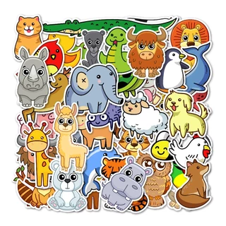 สติกเกอร์สัตว์สำหรับเด็ก 50-100 ชิ้น, สติกเกอร์ขวดน้ำน่ารักสำหรับเด็ก กันน้ำ, ไวนิลแล็ปท็อปเด็กสติกเกอร์แพ็ค, รางวัลห้อง
