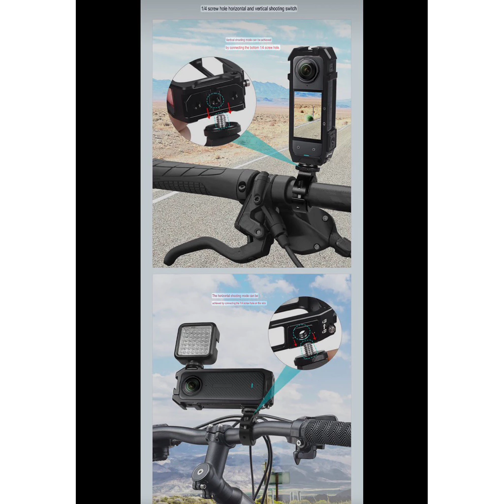 เคส อลูมิเนียม สำหรับ Insta360 X4 X3 X2 มีขาในตัว รูสกรู1/4“ Aluminium Protective Frame for Insta360 X4 X3 เฟรม กรอบเคส thumbnail 7