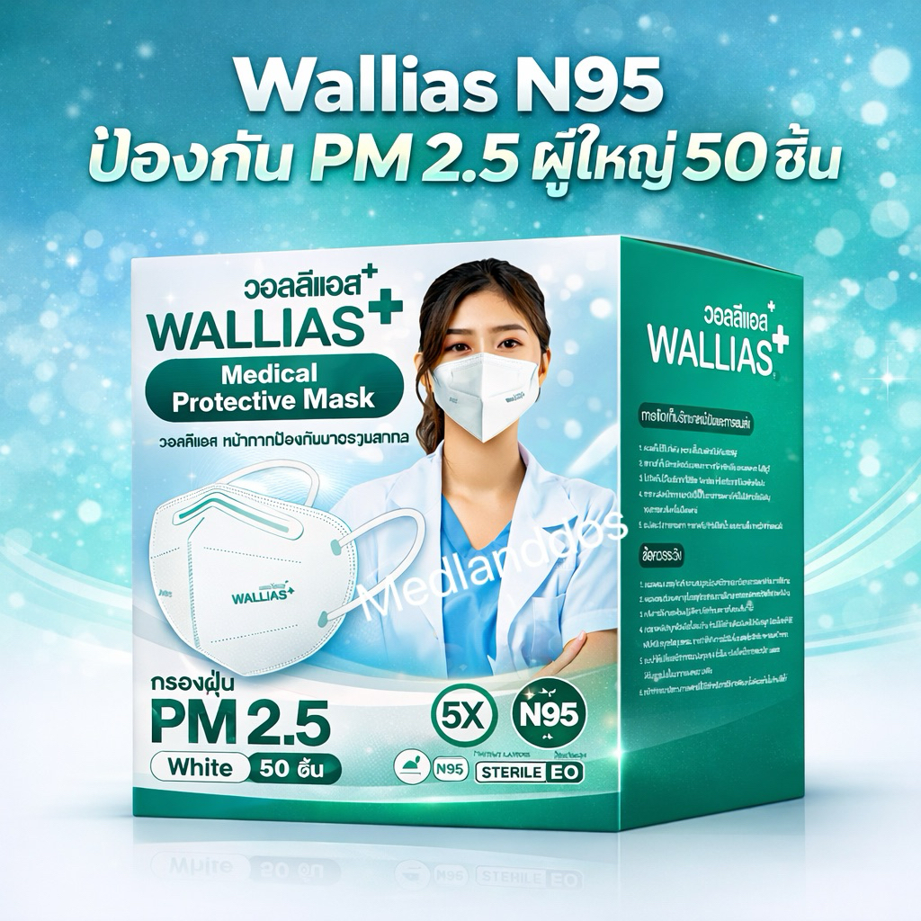 【 N95ผู้ใหญ่ แบบ 50 ชิ้น 】หน้ากากอนามัยทางการเเพทย์ ยี่ห้อ Durgesh ป้องกัน PM 2.5 ของผู้ใหญ่ ป้องกันฝุ่น PM2.5