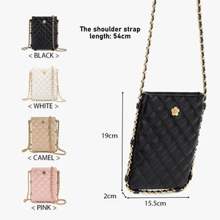 Mini Phone bag กระเป๋าสะพายข้างใส่มือถือ หนังPU สไตส์เกาหลี พร้อมโซ่ กระเป๋าสะพายข้างผู้หญิ (จัดส่งจากไทย）