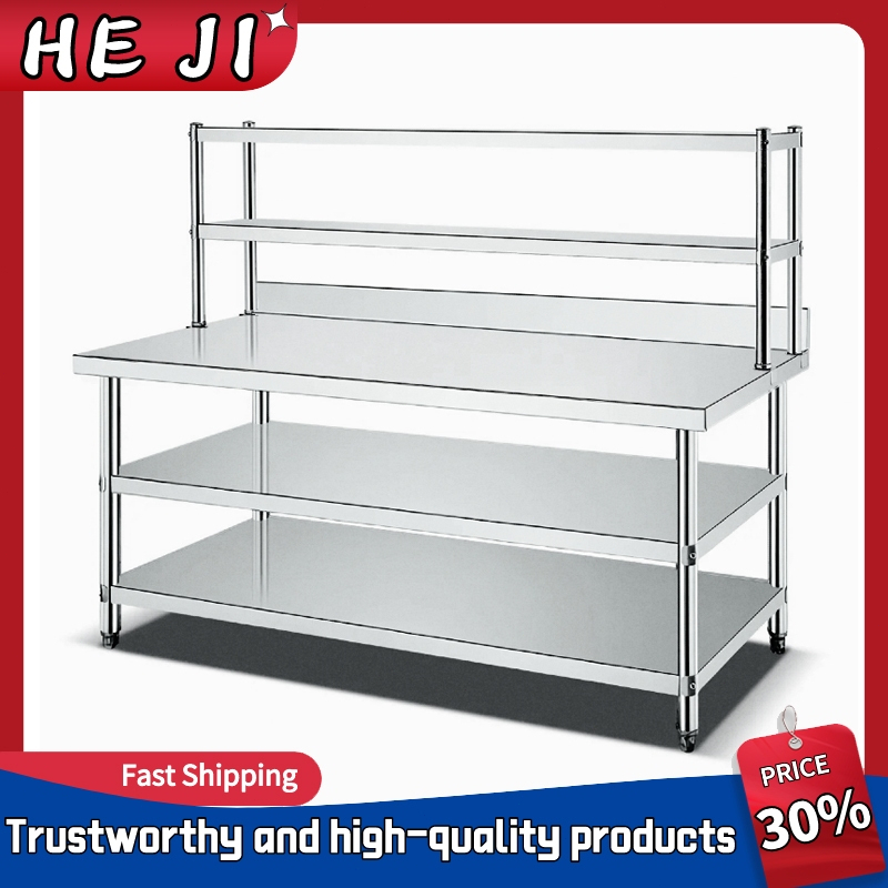 ครัว สแตนเลสเส้น 304 stainless steel table หนาขึ้น เตรียม โต๊ะ มั่นคง ตู้วางจาน ร้านอาหาร โต๊ะ 120x60 สแตนเลส 304 โต๊ะคร