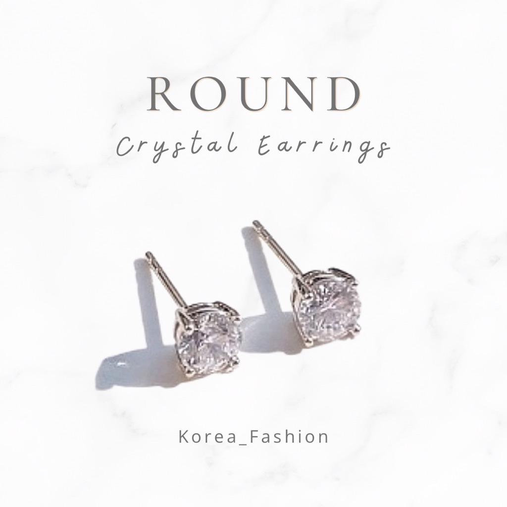 Crystal Earrings (Color: Gold / Silver / Pink gold)