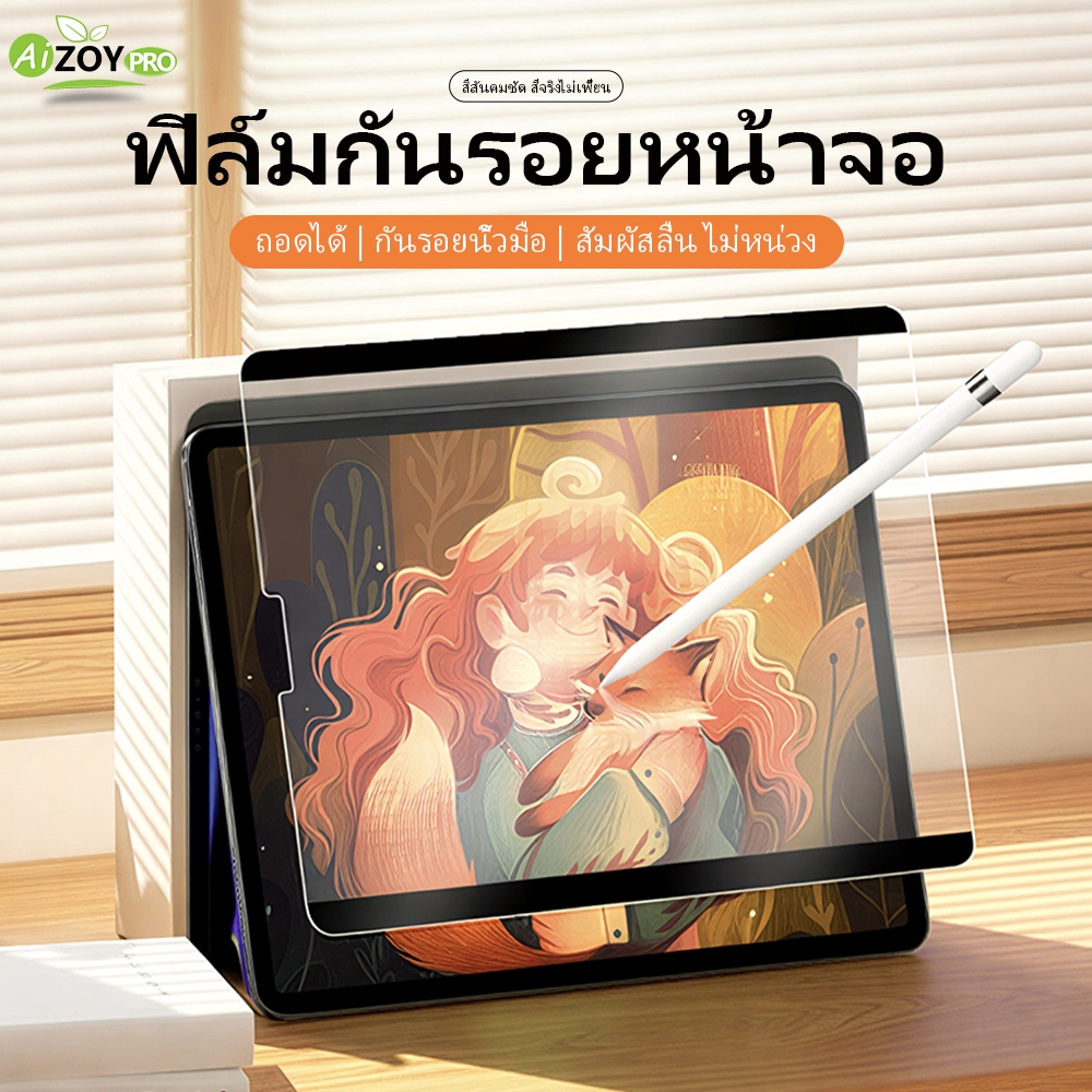 ฟิล์มกระดาษแม่เหล็ก iPad Gen 10/11th A16 Gen5/6/7/8/9 Air 11" M4/M3/M2 Mini 6 mini A17pro Magnetic Paperlike Film