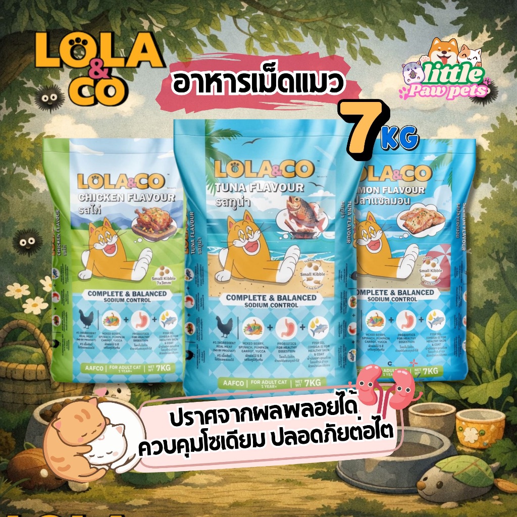 LOLA&Co อาหารเม็ดแมว สำหรับแมวโต กระสอบ 7 (ส่งด่วน ในกทม.)