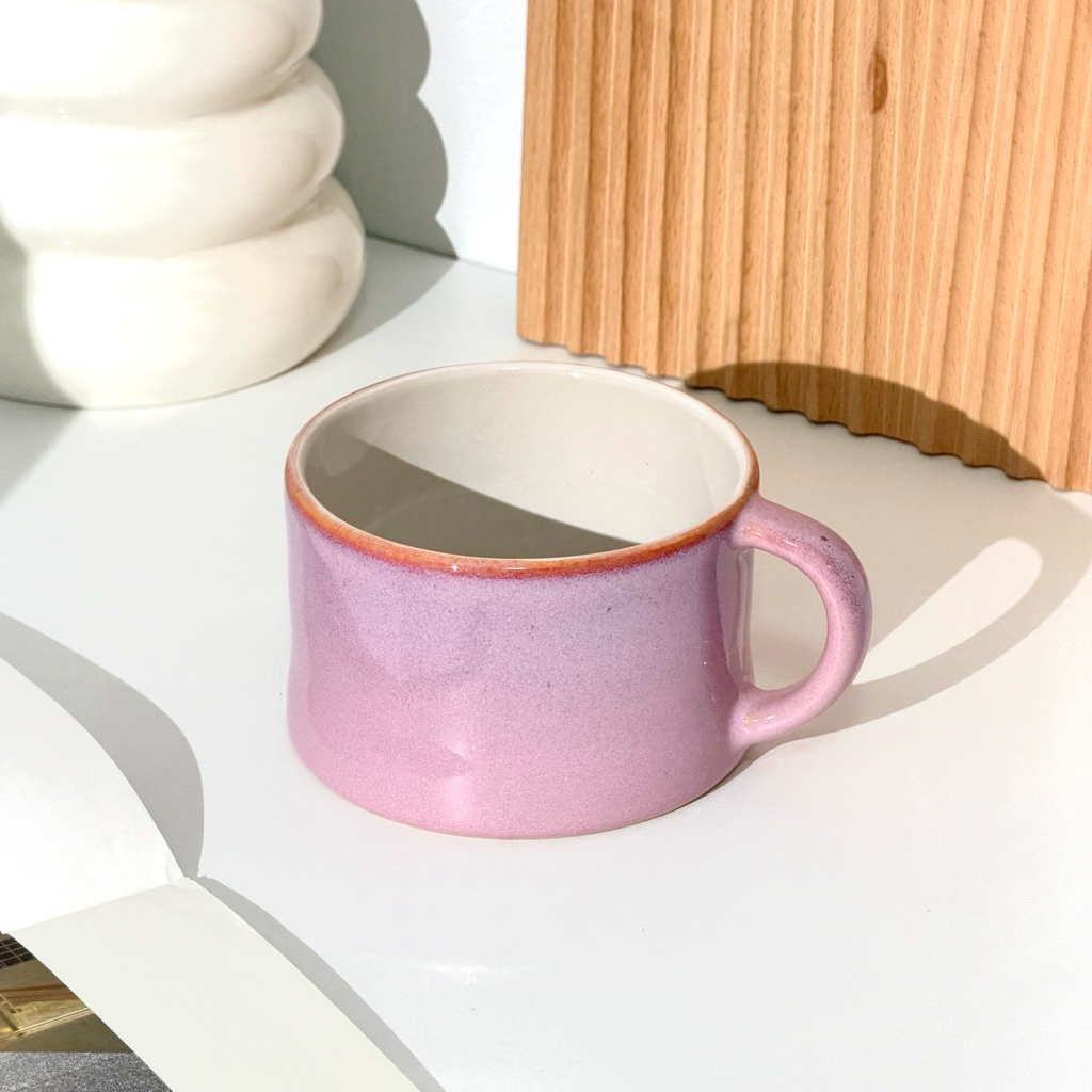 Goodsceramics 🍜 Milk mug แก้วเซรามิกสีสดใส ผิวสัมผัสเรียบลื่นมันเงา ก้นแก้วด้านนอกเป็นเนื้อทราย