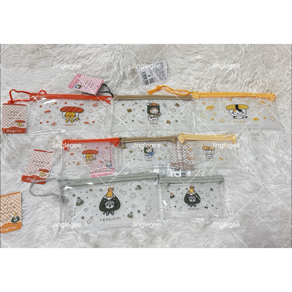 พร้อมส่งจากไทย Caburu nyan กระเป๋าซิป กระเป๋าใสใส่เหรียญ กระเป๋าดินสอ กระเป๋าลายซูซิ ของแท้จากDaiso Japan