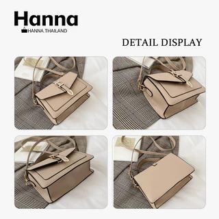 Hanna กระเป๋าสะพายไหล่ ทรงสี่เหลี่ยม ขนาดเล็ก แบบพกพา เข้ากับทุกการแต่งกาย กระเป๋ารุ่น กระเป๋าตังค์ ผู้หญิง หนังกันน้ำ