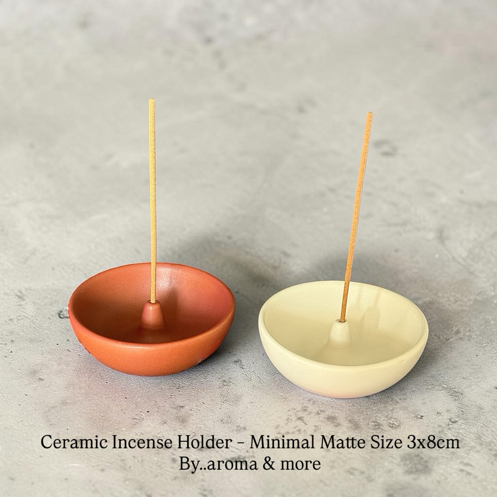 Aroma&More Ceramic Incense Holder – Minimal Matte ถ้วยเซรามิกสำหรับธูปก้านเล็ก และพักไม้ Palo Santo