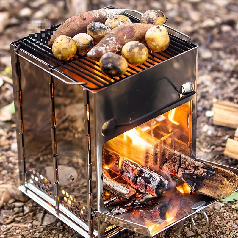เตาฟืน เตาถ่าน เตาปิ้งย่าง BBQ พกพา พับได้ น้ำหนักเบา เตาย่าง เหมาะสำหรับกิจกรรมกลางแจ้ง