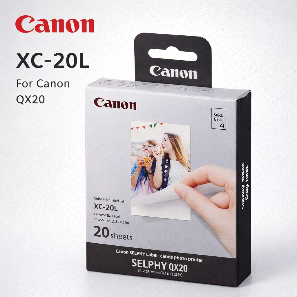 Canon XC-20L Color Ink Label Set สำหรับ SELPHY QX20 กระดาษสติ๊กเกอร์+หมึกพิมพ์
