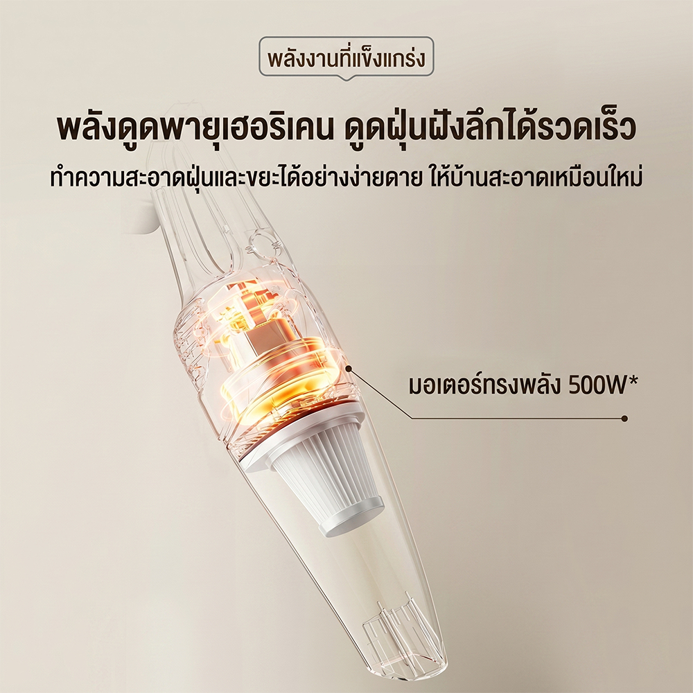 เครื่องดูดฝุ่น อเนกประสงค์ 17000Pa ความจุใหญ่ 1.2L เบา พกพาง่าย เครื่องดูดฝุ่นในบ้าน vacumm cleaner รูปที่ 5