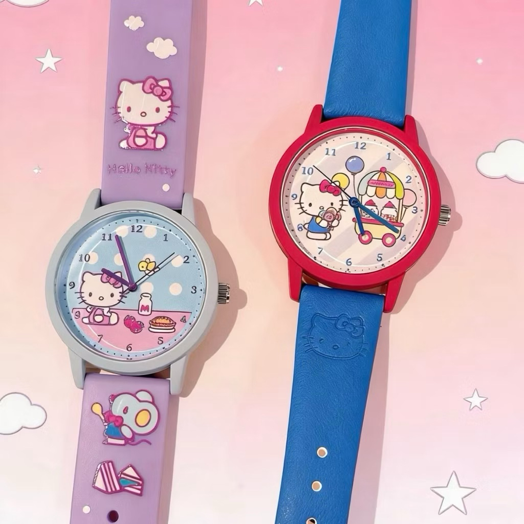 พร้อมส่งใน 🇹🇭ทันที นาฬิกาข้อมือ Hello Kitty แบบเช็คการ์ดระบุลาย รูปที่ 6