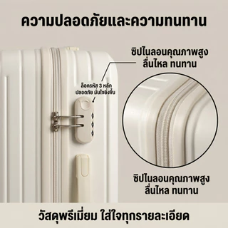 กระเป๋าเดินทาง USB กระเป๋าเดินทางขนาด20/24 นิ้ว แข็งแรง ABS+PC ที่วางแก้ว กระเป๋าเดินทางขึ้นเครื่องบ [รับประกัน5ปี]