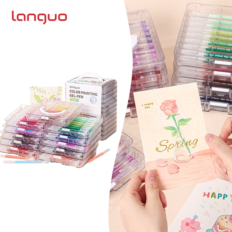 Languo ปากกาสมุดจดบันทึก ชุดของขวัญ 99สี ปากกาเจล วาดรูป และเครื่องหมาย✨จัดส่งจากกรุงเทพประเทศไทย✨