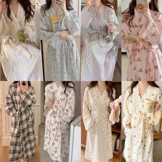 ชุดนอนเซ็กซี่ 🍒 เสื้อคลุมอาบน้ำ แขนยาว 🍒 รูปแบบหลายแบบ ทรงหลวม ผ้าใส่สบาย ชุดอยู่บ้าน ส่งจากไทย