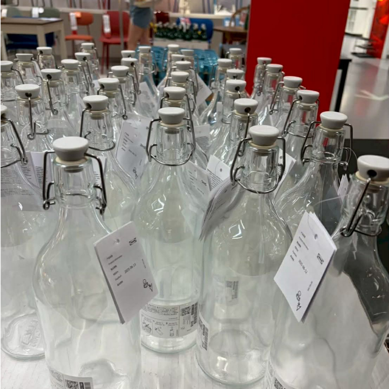 IKEA อิเกีย ขวดแก้วมีจุกล็อก แก้วใส 0.5 ลิตร 1 ลิตร 0.15 L KORKEN คอร์เก้น ขวดแก้วใส
