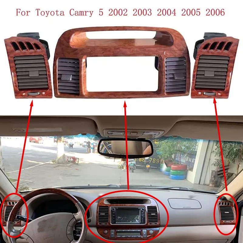 ชุดหน้ากากช่องแอร์ วิทยุ DVD สเตอริโอ  สําหรับ Toyota Camry ACV30 ปี 2002-2006