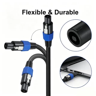 Rideon สายลำโพง Speakon 2.5mm² ทองแดงเคลือบอลูมิเนียม รองรับ 1500W สายเชื่อมลำโพง-เพาเวอร์แอมป์ คาราโอเกะ 1-15 เมตร