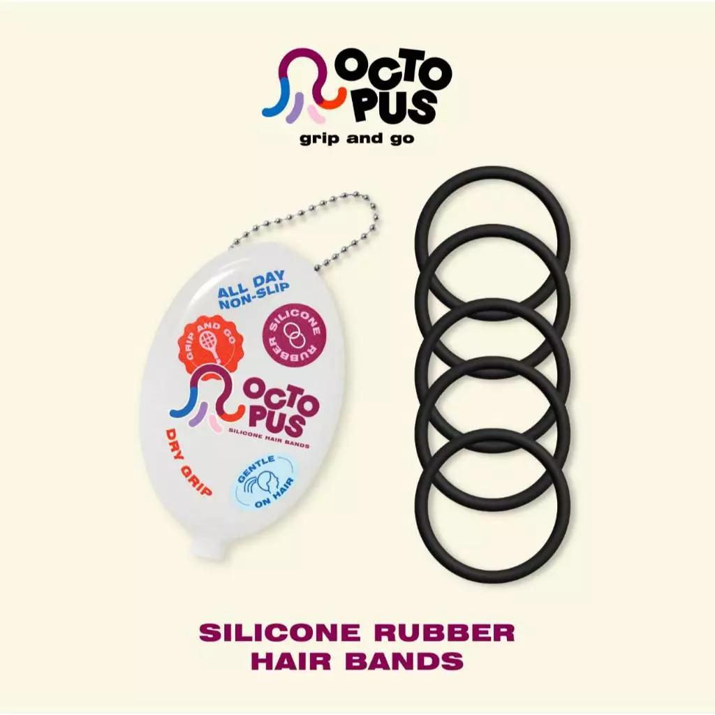 [ BLACK ] OCTOPUS HAIRBAND ยางมัดผม ผลิตจากซิลิโคนคุณภาพดี มัดแน่น อยู่ทรง ไม่หลุดง่าย ใช้ได้นาน พร้อมกล่องพกพา ยางรัดผม